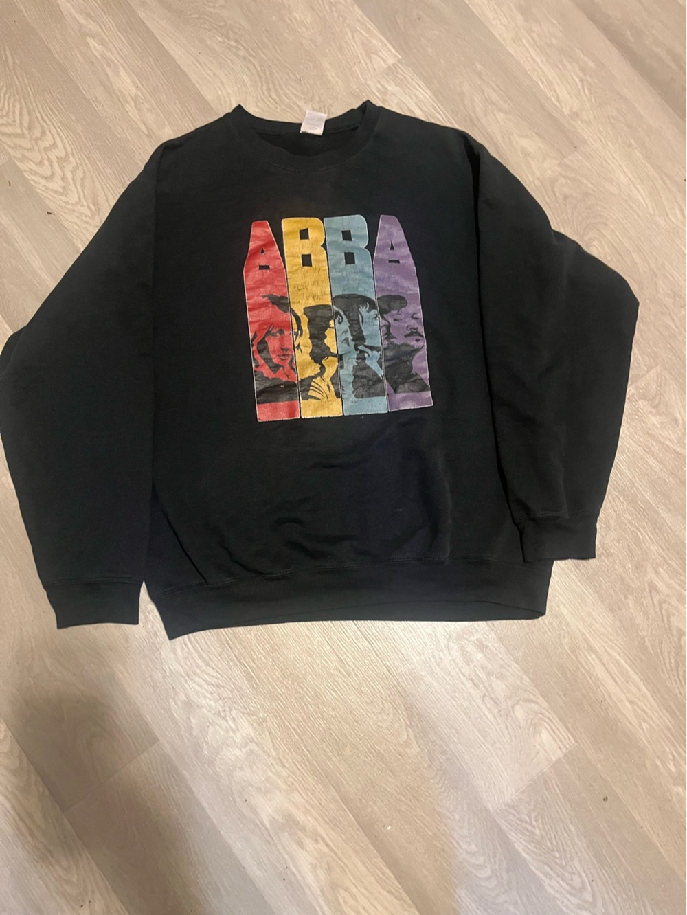 Port and Company Vintage Black Band Crewneck Sweatshirt